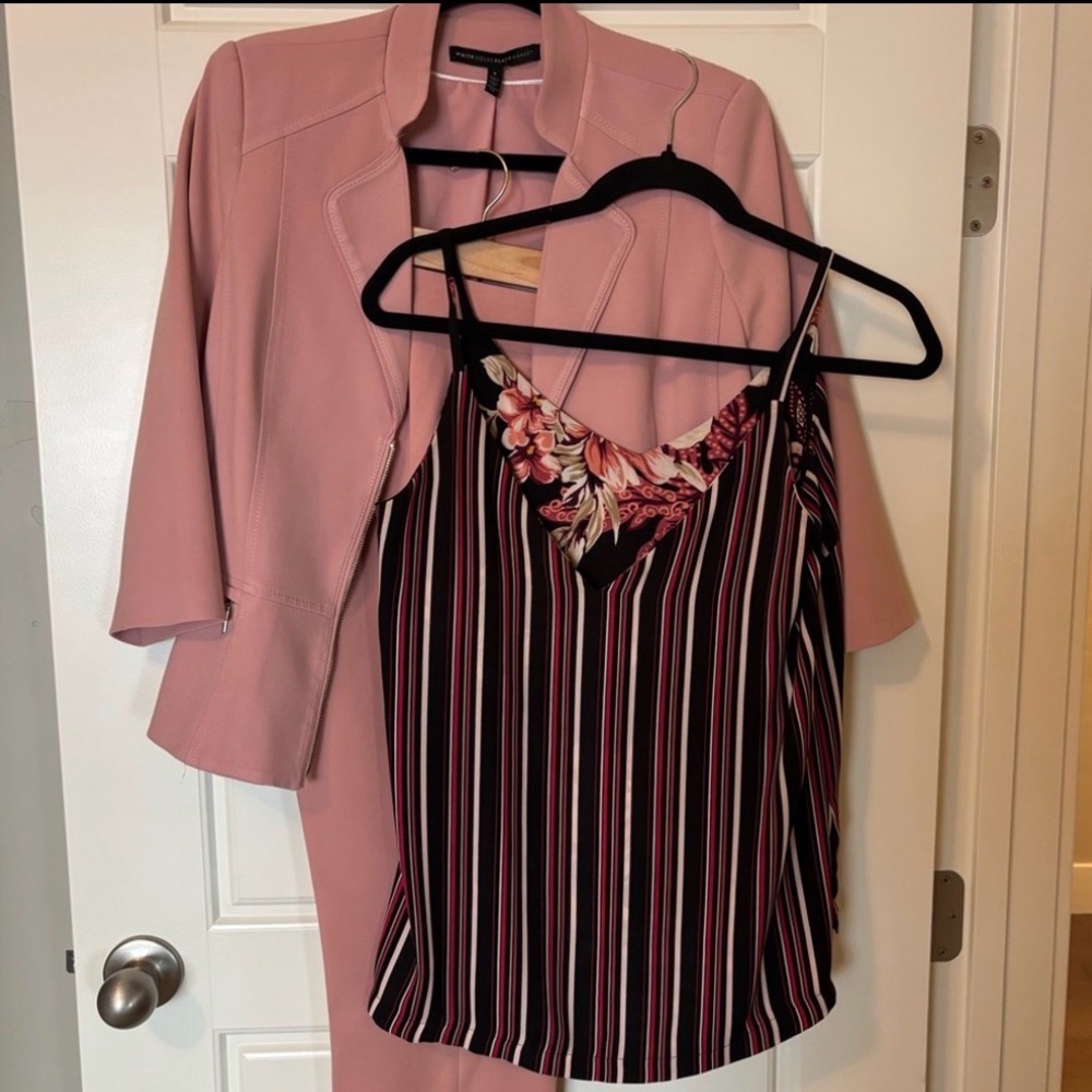 WHBm Elegant Pink Women's Pantsuit - Picture 2 of 13